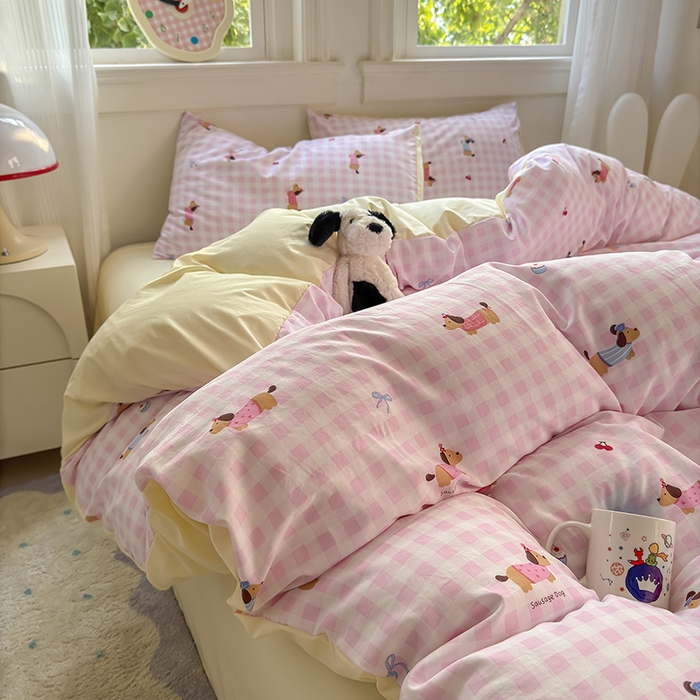 91家纺网 家纺一手货源 找家纺 （总）沐芷 2025 软萌水洗棉卡通印花四件套床上用品三件套被套床单