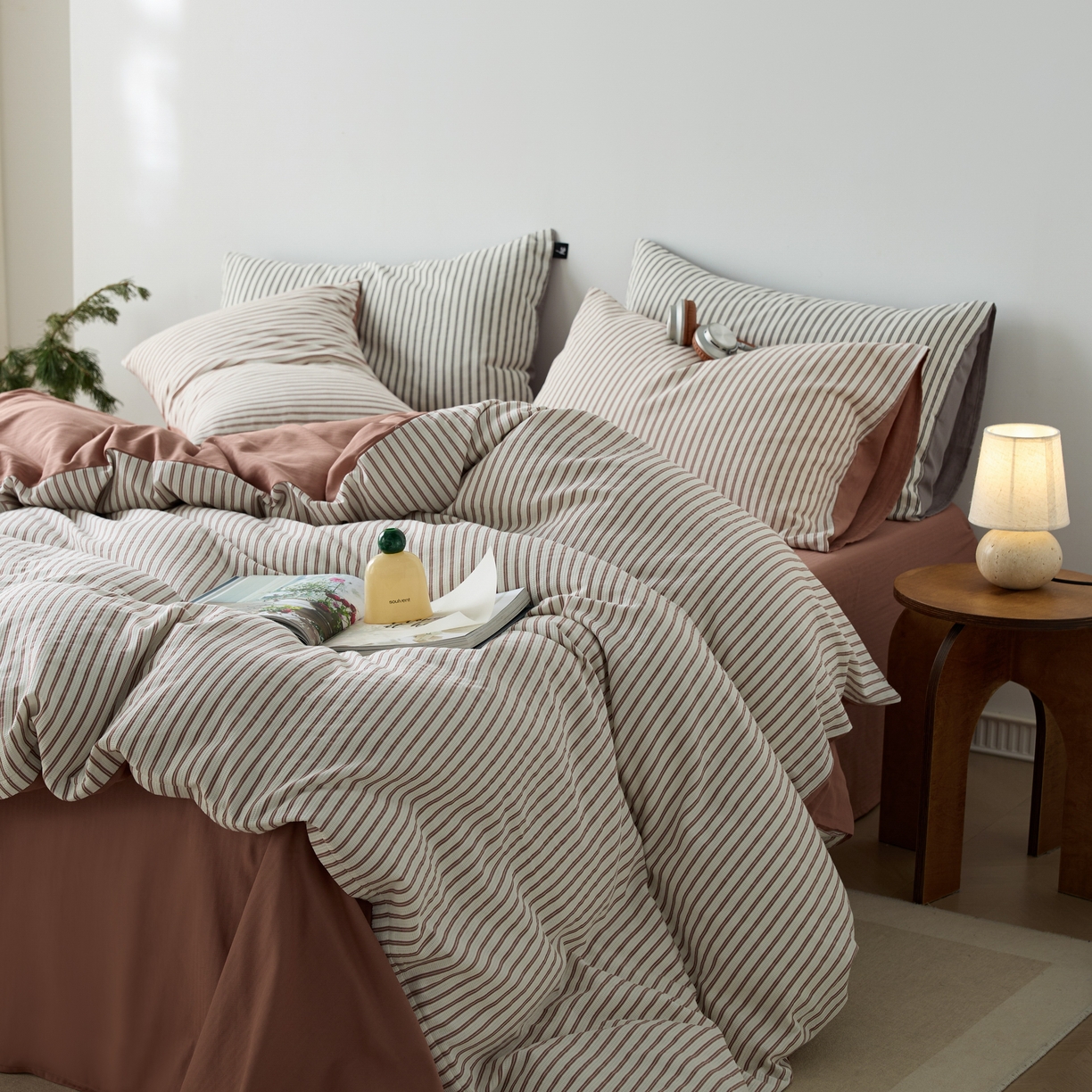 91家纺网 家纺一手货源 找家纺 （总）安莱生活 2025新款水洗色织华夫格提花四件套-织唛系列