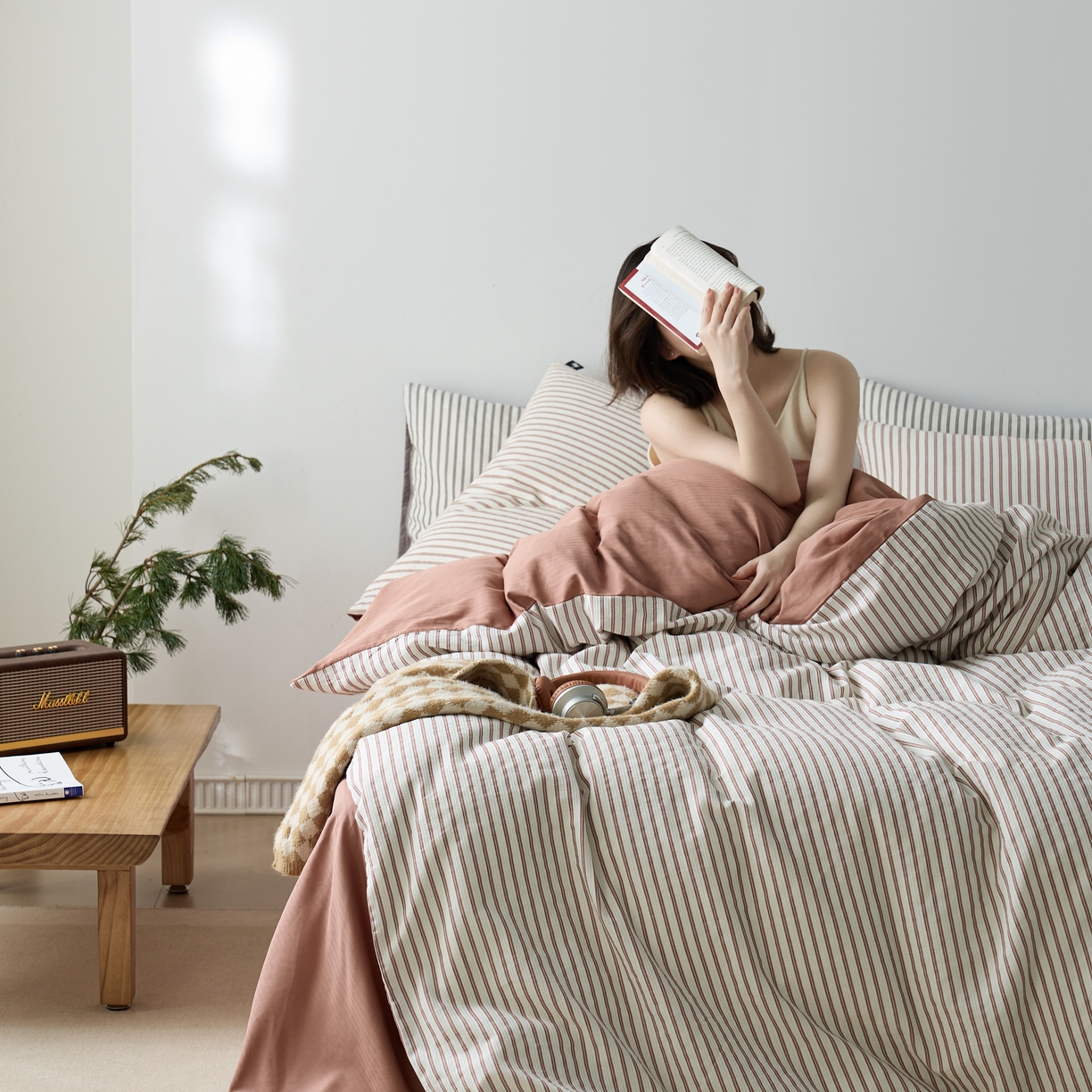 91家纺网 家纺一手货源 找家纺 （总）安莱生活 2025新款水洗色织华夫格提花四件套-织唛系列