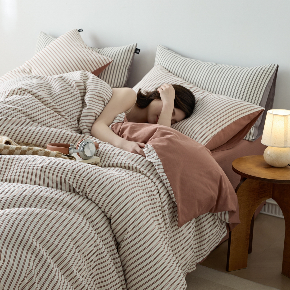 91家纺网 家纺一手货源 找家纺 （总）安莱生活 2025新款水洗色织华夫格提花四件套-织唛系列