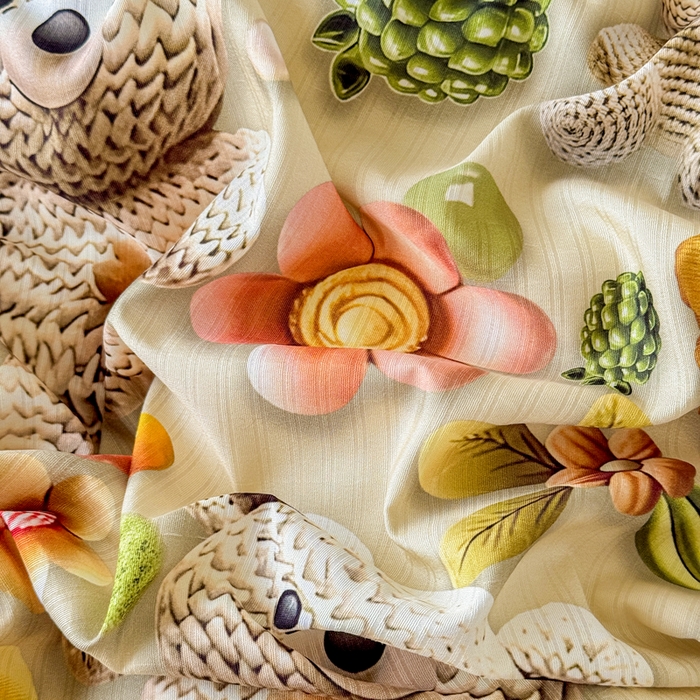 91家纺网 家纺一手货源 找家纺 绒裕家纺 2025春夏新款新品直播爆款推荐5D立体双层纱小清新四件套单被套宿舍三件套 5D蜜糖小熊-绿