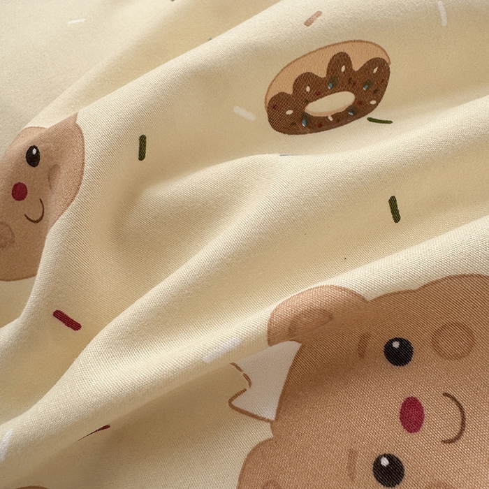 91家纺网 家纺一手货源 找家纺 沐芷 2025 软萌卡通超柔水洗棉单被套A类 被套单件被罩 黄油小熊