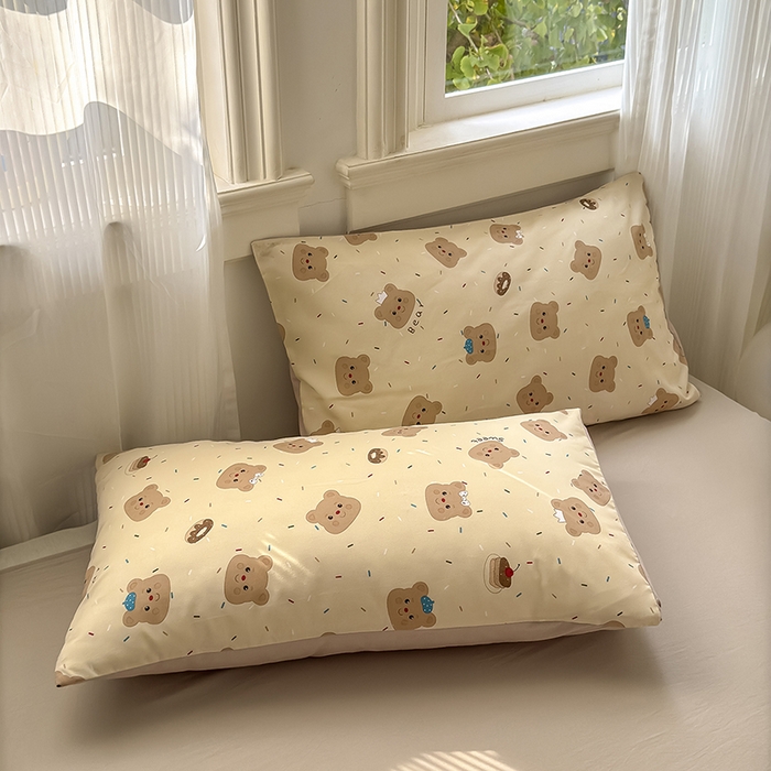 91家纺网 家纺一手货源 找家纺 沐芷 2025 软萌卡通超柔水洗棉单被套A类 被套单件被罩 黄油小熊