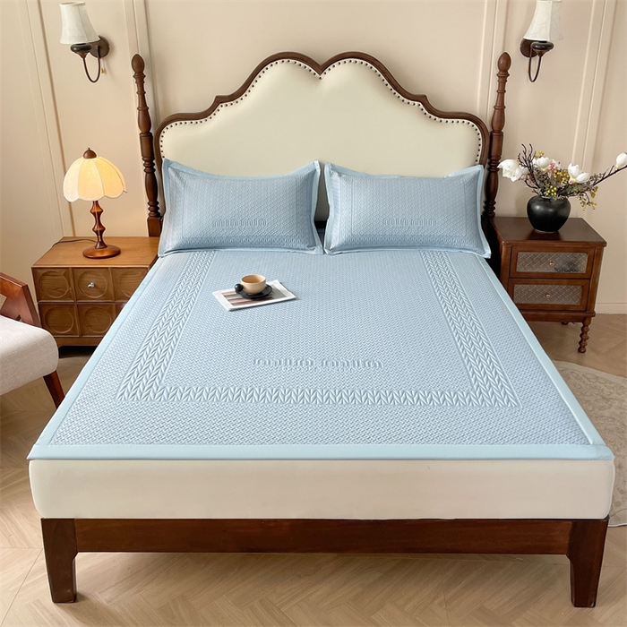 91家纺网 家纺一手货源 找家纺 （总）耐思家纺 2025新品A类高端大版高分子530克PE提花冰豆豆床席床笠系列直播热款(可供跨境压缩)