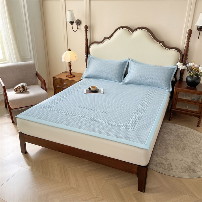 91家纺网 家纺一手货源 找家纺 （总）耐思家纺 2025新品A类高端大版高分子530克PE提花冰豆豆床席床笠系列直播热款(可供跨境压缩)