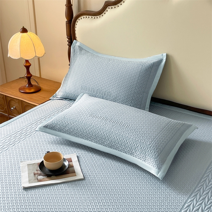 91家纺网 家纺一手货源 找家纺 （总）耐思家纺 2025新品A类高端大版高分子530克PE提花冰豆豆床席床笠系列直播热款(可供跨境压缩)