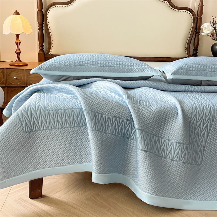 91家纺网 家纺一手货源 找家纺 （总）耐思家纺 2025新品A类高端大版高分子530克PE提花冰豆豆床席床笠系列直播热款(可供跨境压缩)