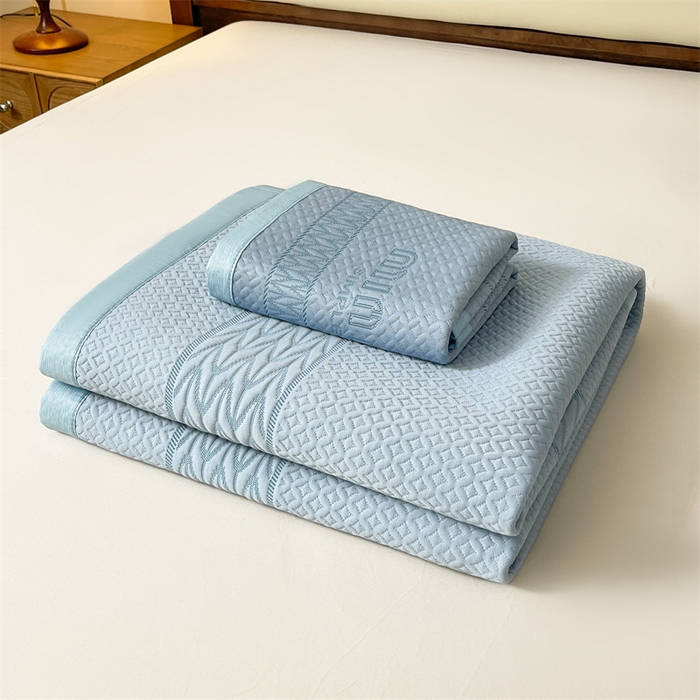 91家纺网 家纺一手货源 找家纺 （总）耐思家纺 2025新品A类高端大版高分子530克PE提花冰豆豆床席床笠系列直播热款(可供跨境压缩)