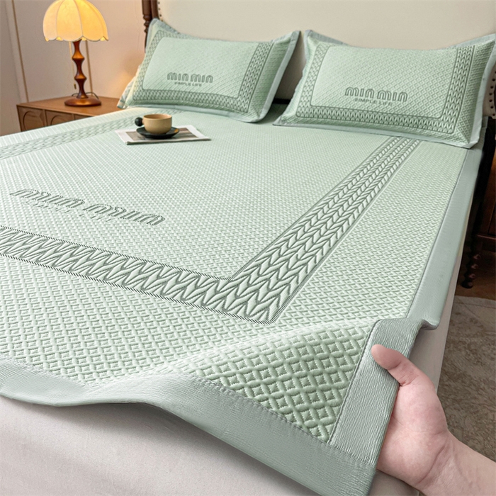 91家纺网 家纺一手货源 找家纺 （总）耐思家纺 2025新品A类高端大版高分子530克PE提花冰豆豆床席床笠系列直播热款(可供跨境压缩)