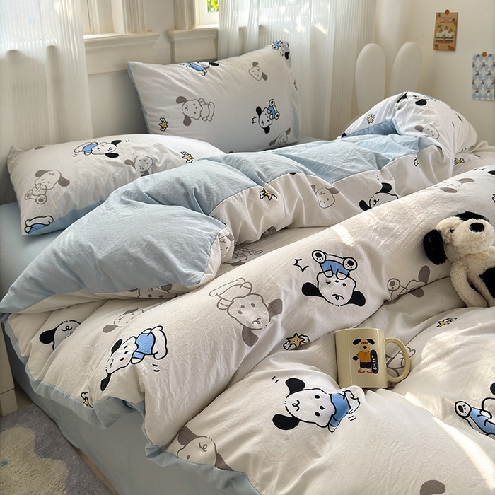 91家纺网 家纺一手货源 找家纺 沐芷 2025 软萌卡通超柔水洗棉单被套A类 被套单件被罩 丹妮狗