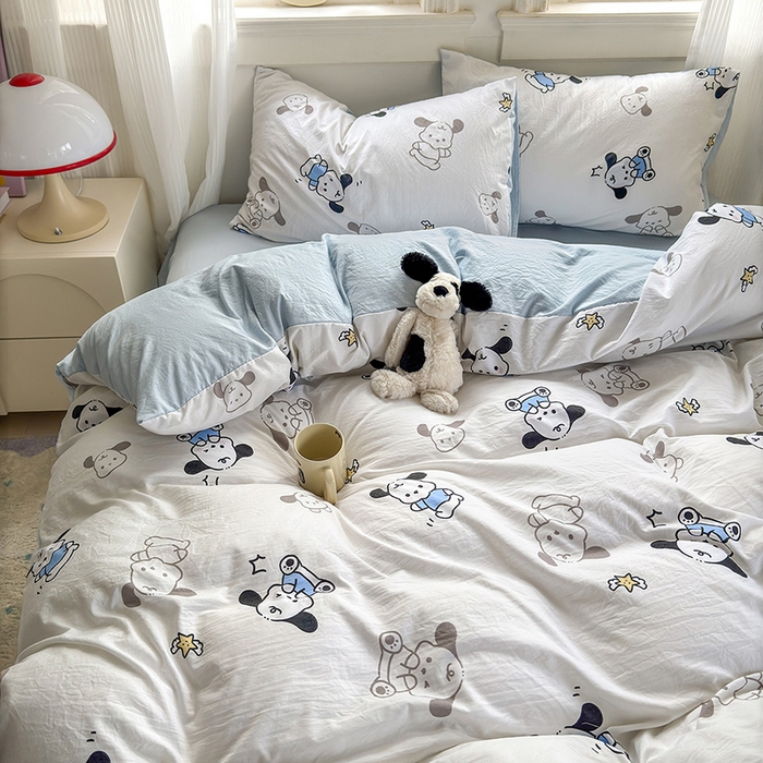 91家纺网 家纺一手货源 找家纺 沐芷 2025 软萌卡通超柔水洗棉单被套A类 被套单件被罩 丹妮狗