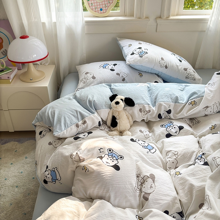 91家纺网 家纺一手货源 找家纺 沐芷 2025 软萌卡通超柔水洗棉单被套A类 被套单件被罩 丹妮狗
