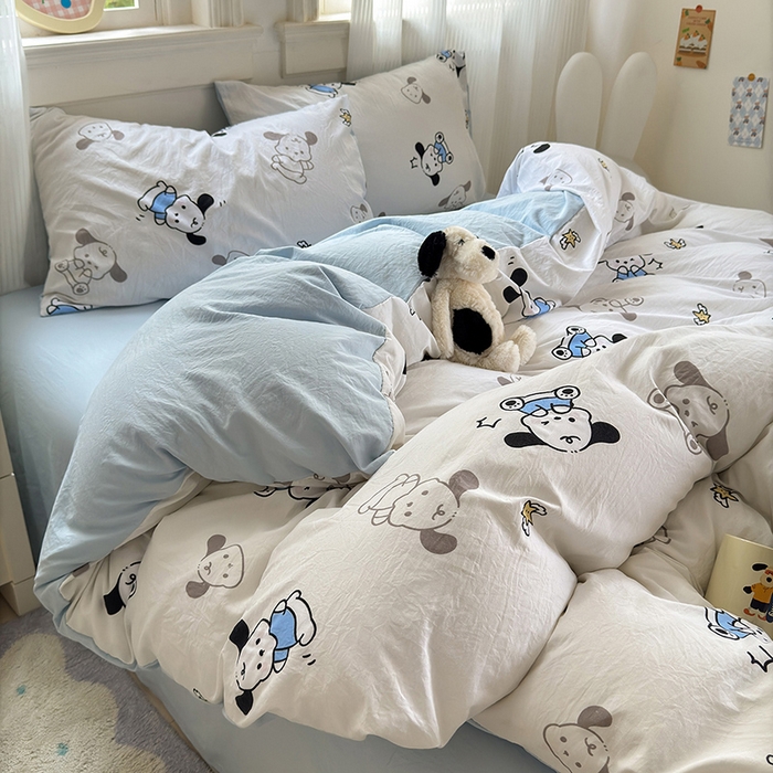 91家纺网 家纺一手货源 找家纺 沐芷 2025 软萌卡通超柔水洗棉单被套A类 被套单件被罩 丹妮狗
