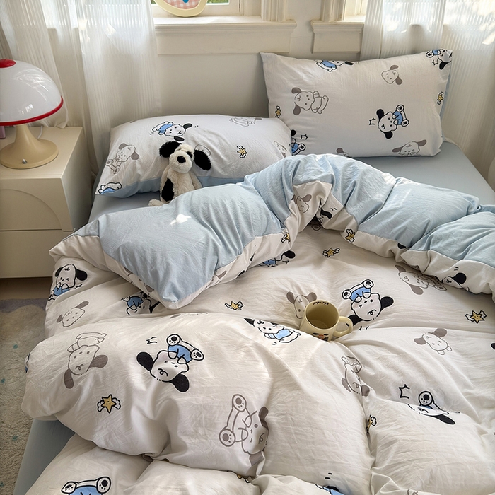 91家纺网 家纺一手货源 找家纺 沐芷 2025 软萌卡通超柔水洗棉单被套A类 被套单件被罩 丹妮狗