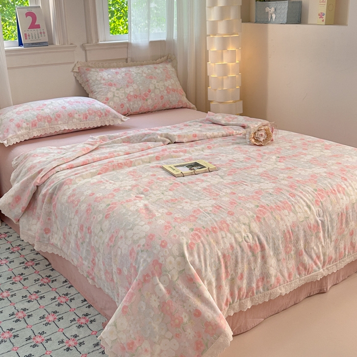 91家纺网 家纺一手货源 找家纺 （总）曼之夏 2025新款A类全棉纯棉双层纱大豆纤维夏被夏凉被空调被