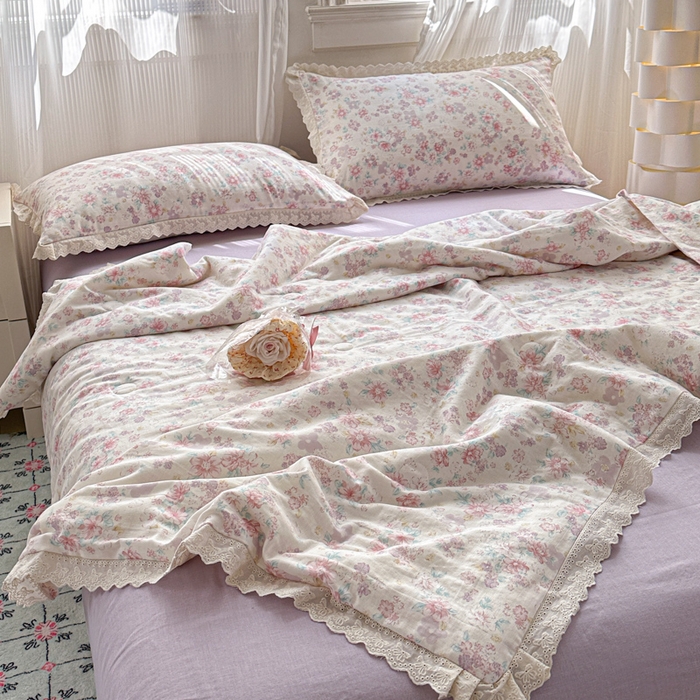 91家纺网 家纺一手货源 找家纺 曼之夏 2025新款A类全棉纯棉双层纱大豆纤维夏被夏凉被空调被 丽莎