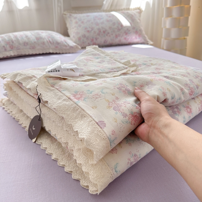 91家纺网 家纺一手货源 找家纺 曼之夏 2025新款A类全棉纯棉双层纱大豆纤维夏被夏凉被空调被 丽莎