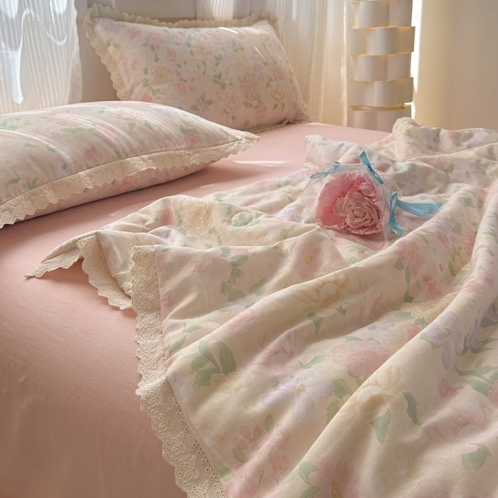 91家纺网 家纺一手货源 找家纺 曼之夏 2025新款A类全棉纯棉双层纱大豆纤维夏被夏凉被空调被 如梦令