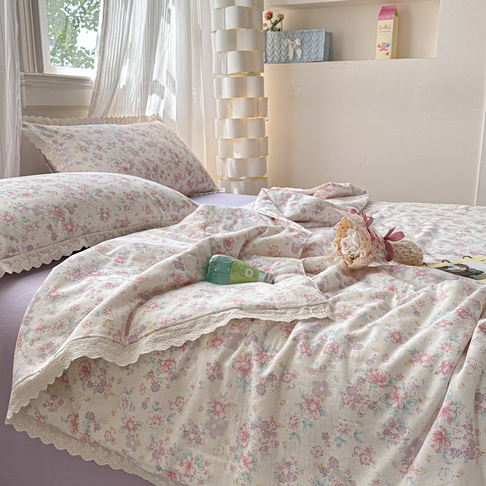 91家纺网 家纺一手货源 找家纺 曼之夏 2025新款A类全棉纯棉双层纱大豆纤维夏被夏凉被空调被 丽莎