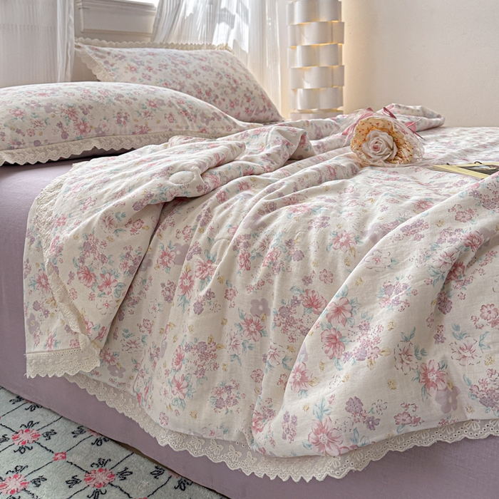 91家纺网 家纺一手货源 找家纺 曼之夏 2025新款A类全棉纯棉双层纱大豆纤维夏被夏凉被空调被 丽莎