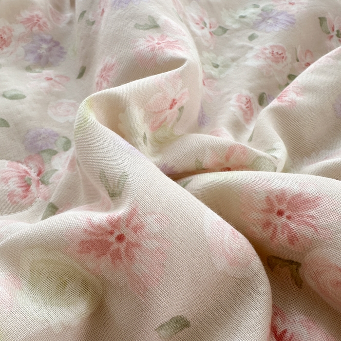 91家纺网 家纺一手货源 找家纺 曼之夏 2025新款A类全棉纯棉双层纱大豆纤维夏被夏凉被空调被 晚香玉