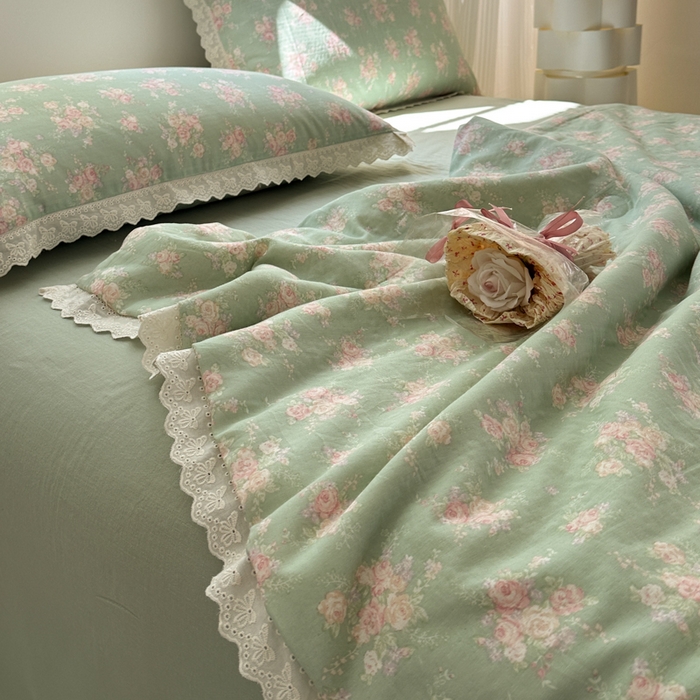 91家纺网 家纺一手货源 找家纺 曼之夏 2025新款A类全棉纯棉双层纱大豆纤维夏被夏凉被空调被 苏打绿