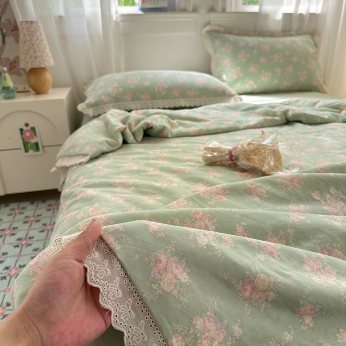 91家纺网 家纺一手货源 找家纺 曼之夏 2025新款A类全棉纯棉双层纱大豆纤维夏被夏凉被空调被 苏打绿