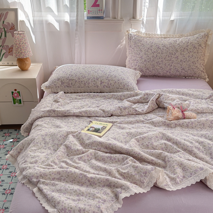 91家纺网 家纺一手货源 找家纺 曼之夏 2025新款A类全棉纯棉双层纱大豆纤维夏被夏凉被空调被 恩彩