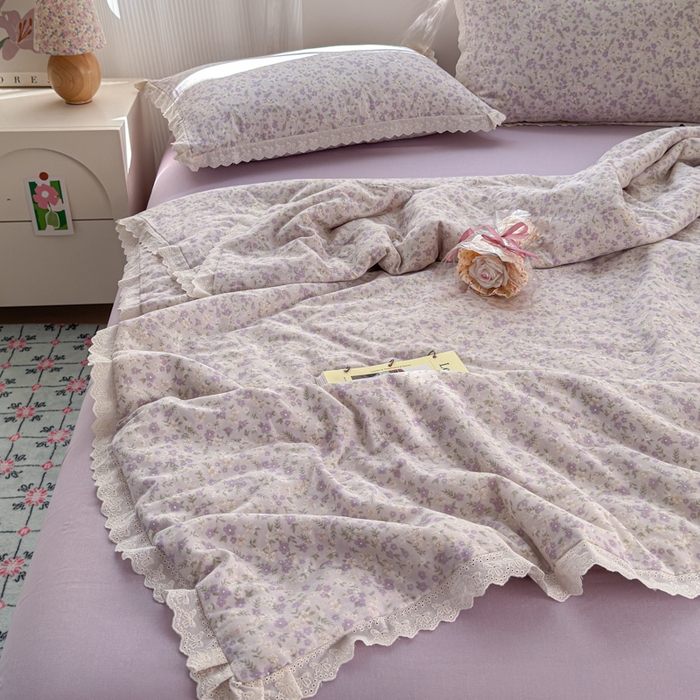 91家纺网 家纺一手货源 找家纺 曼之夏 2025新款A类全棉纯棉双层纱大豆纤维夏被夏凉被空调被 恩彩