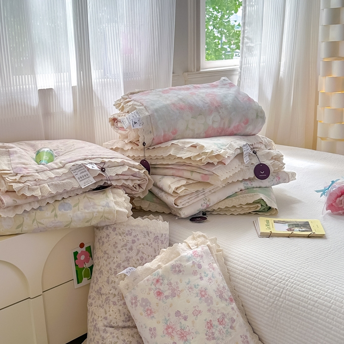 91家纺网 家纺一手货源 找家纺 曼之夏 2025新款A类全棉纯棉双层纱大豆纤维夏被夏凉被空调被 组合图