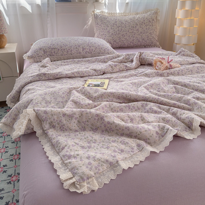 91家纺网 家纺一手货源 找家纺 曼之夏 2025新款A类全棉纯棉双层纱大豆纤维夏被夏凉被空调被 恩彩