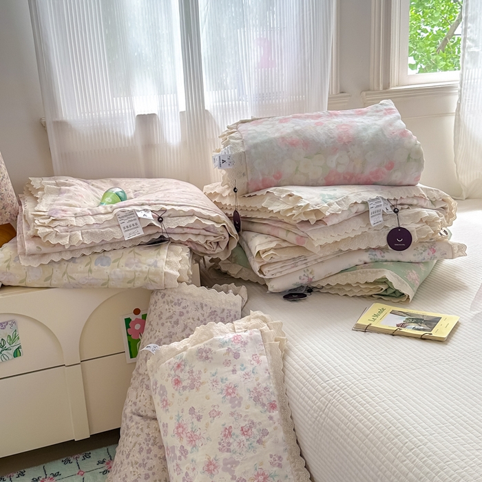 91家纺网 家纺一手货源 找家纺 曼之夏 2025新款A类全棉纯棉双层纱大豆纤维夏被夏凉被空调被 组合图