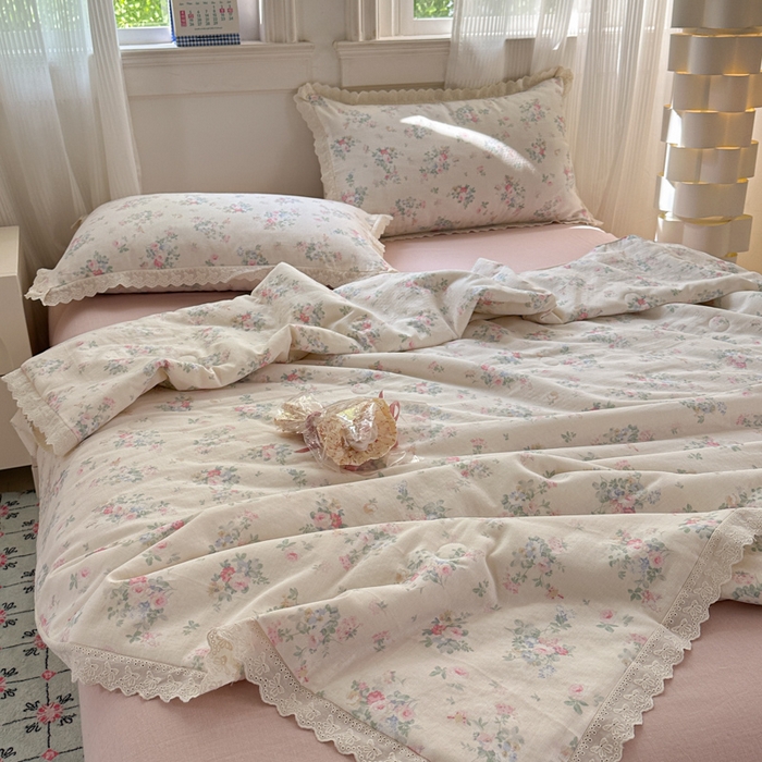 91家纺网 家纺一手货源 找家纺 曼之夏 2025新款A类全棉纯棉双层纱大豆纤维夏被夏凉被空调被 茉莉