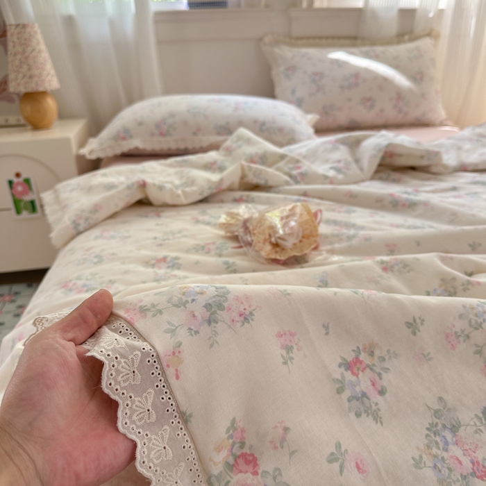 91家纺网 家纺一手货源 找家纺 曼之夏 2025新款A类全棉纯棉双层纱大豆纤维夏被夏凉被空调被 茉莉