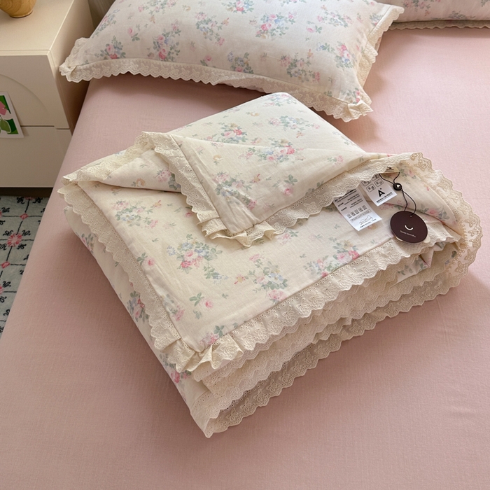 曼之夏 2025新款A类全棉纯棉双层纱大豆纤维夏被夏凉被空调被 茉莉