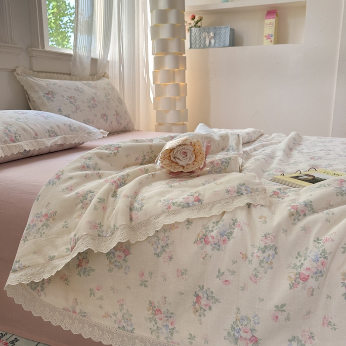 91家纺网 家纺一手货源 找家纺 曼之夏 2025新款A类全棉纯棉双层纱大豆纤维夏被夏凉被空调被 茉莉