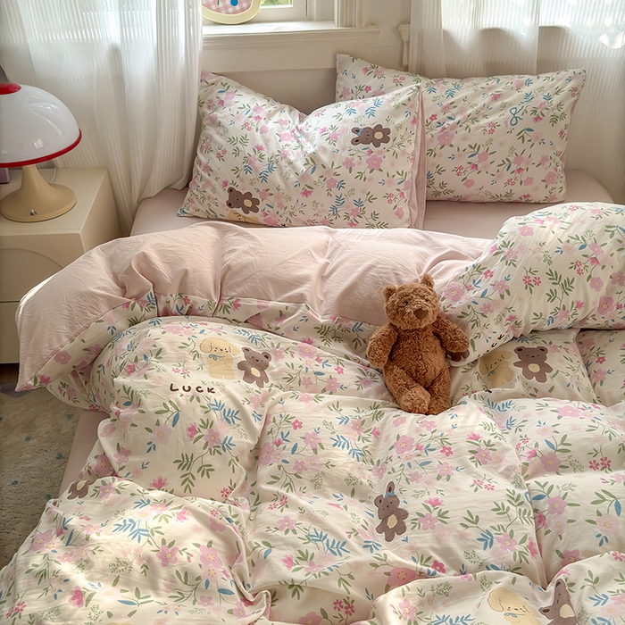 91家纺网 家纺一手货源 找家纺 沐芷 2025 软萌卡通超柔水洗棉单被套A类 被套单件被罩 花仙兔兔