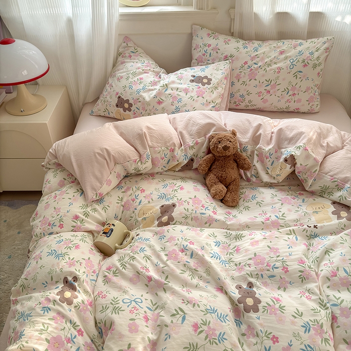 91家纺网 家纺一手货源 找家纺 沐芷 2025 软萌卡通超柔水洗棉单被套A类 被套单件被罩 花仙兔兔