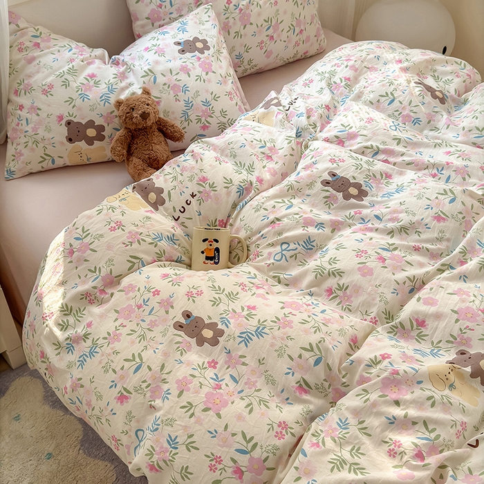 91家纺网 家纺一手货源 找家纺 沐芷 2025 软萌卡通超柔水洗棉单被套A类 被套单件被罩 花仙兔兔