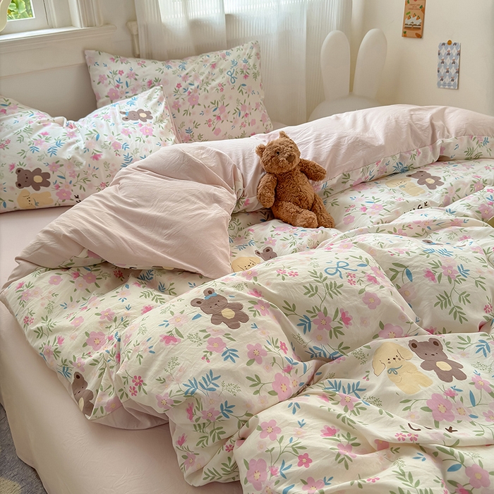 91家纺网 家纺一手货源 找家纺 沐芷 2025 软萌卡通超柔水洗棉单被套A类 被套单件被罩 花仙兔兔