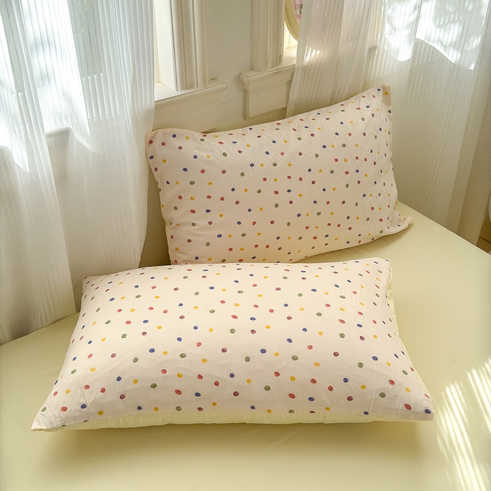 91家纺网 家纺一手货源 找家纺 沐芷 2025 软萌卡通超柔水洗棉单被套A类 被套单件被罩 圆波点