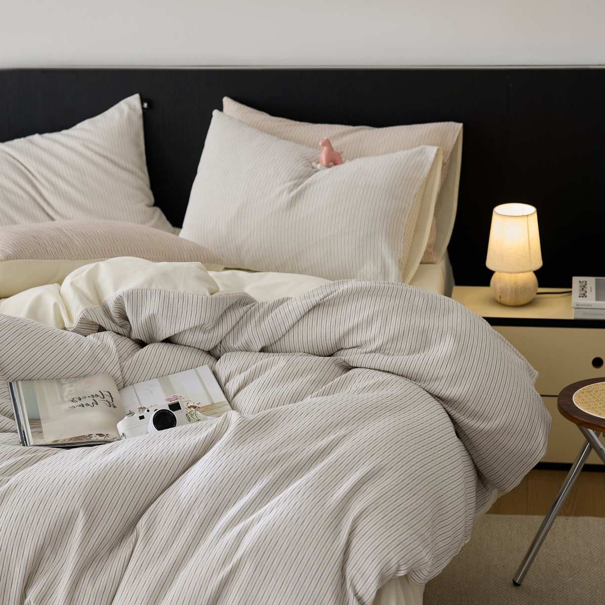 91家纺网 家纺一手货源 找家纺 （总）安莱生活 2025新款精梳纱色织提花四件套-森韵