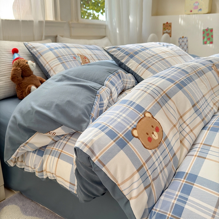 91家纺网 家纺一手货源 找家纺 （总）沐芷 2025 软萌水洗棉卡通印花四件套床上用品三件套被套床单