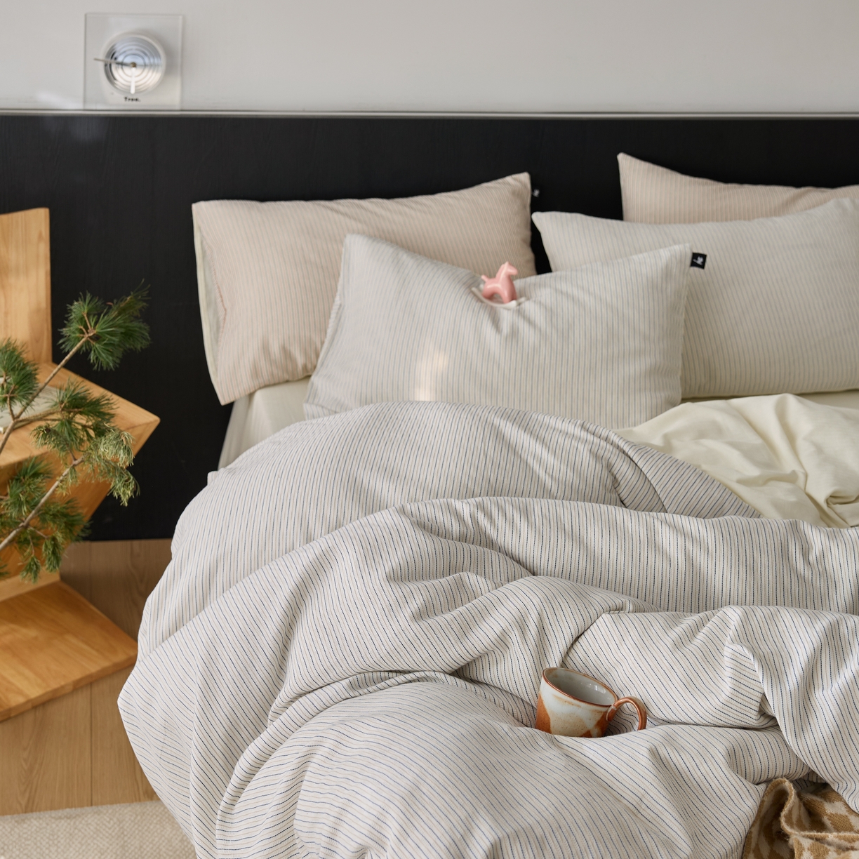 91家纺网 家纺一手货源 找家纺 （总）安莱生活 2025新款精梳纱色织提花四件套-森韵