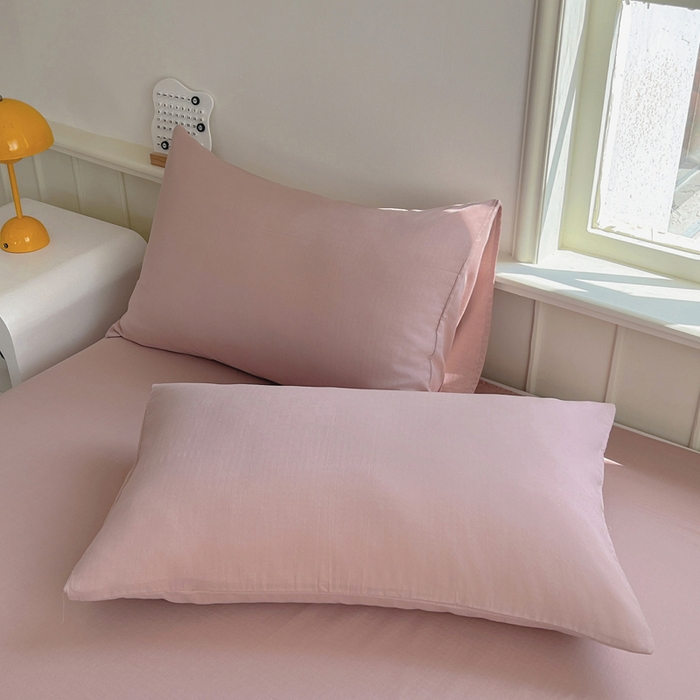 91家纺网 家纺一手货源 找家纺 柠萌家居 2025年新款A类母婴级纯棉双层纱床单全棉床单 双层纱豆沙