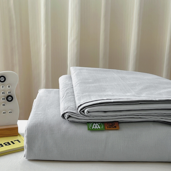 91家纺网 家纺一手货源 找家纺 柠萌家居 2025年新款A类母婴级纯棉双层纱床单全棉床单 双层纱橄榄灰