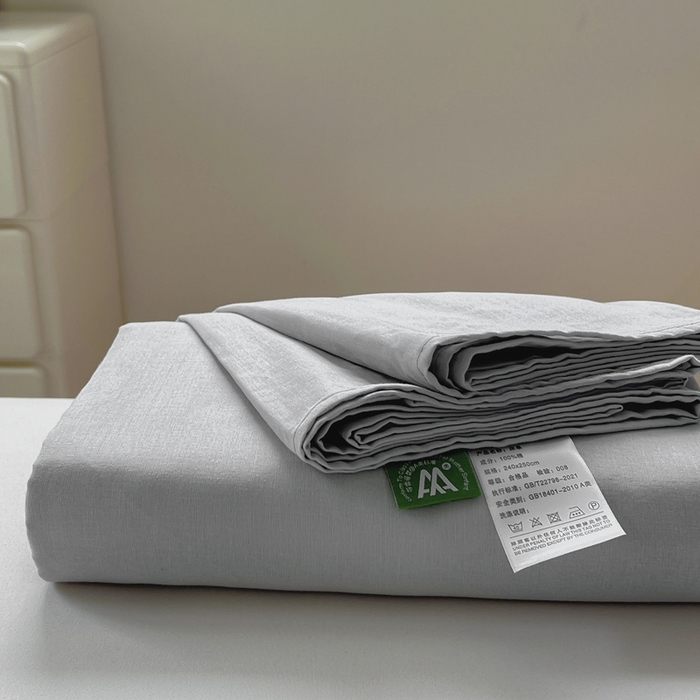 91家纺网 家纺一手货源 找家纺 柠萌家居 2025年新款A类母婴级纯棉双层纱床单全棉床单 双层纱橄榄灰