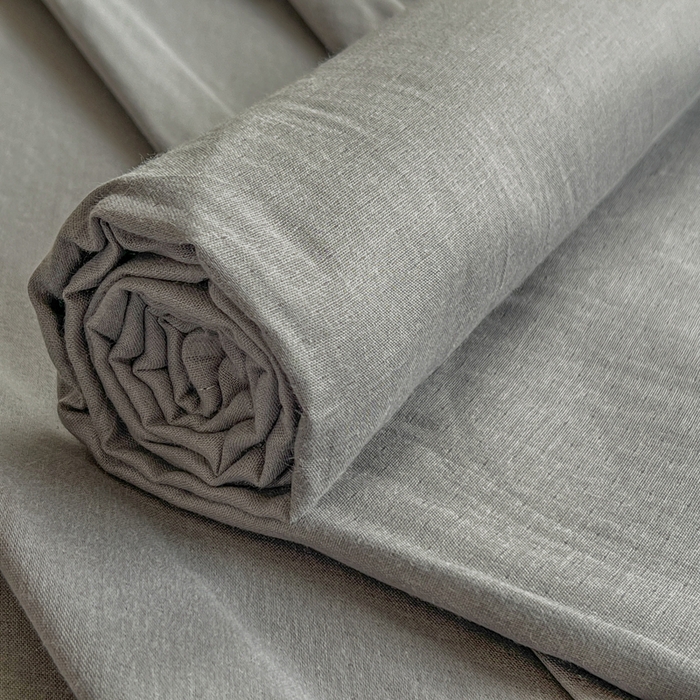 91家纺网 家纺一手货源 找家纺 柠萌家居 2025年新款A类母婴级纯棉双层纱床单全棉床单 双层纱高级灰