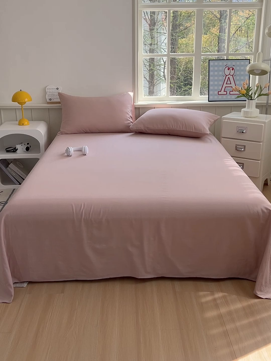 91家纺网 家纺一手货源 找家纺 柠萌家居 2025年新款A类母婴级纯棉双层纱床单全棉床单 双层纱豆沙