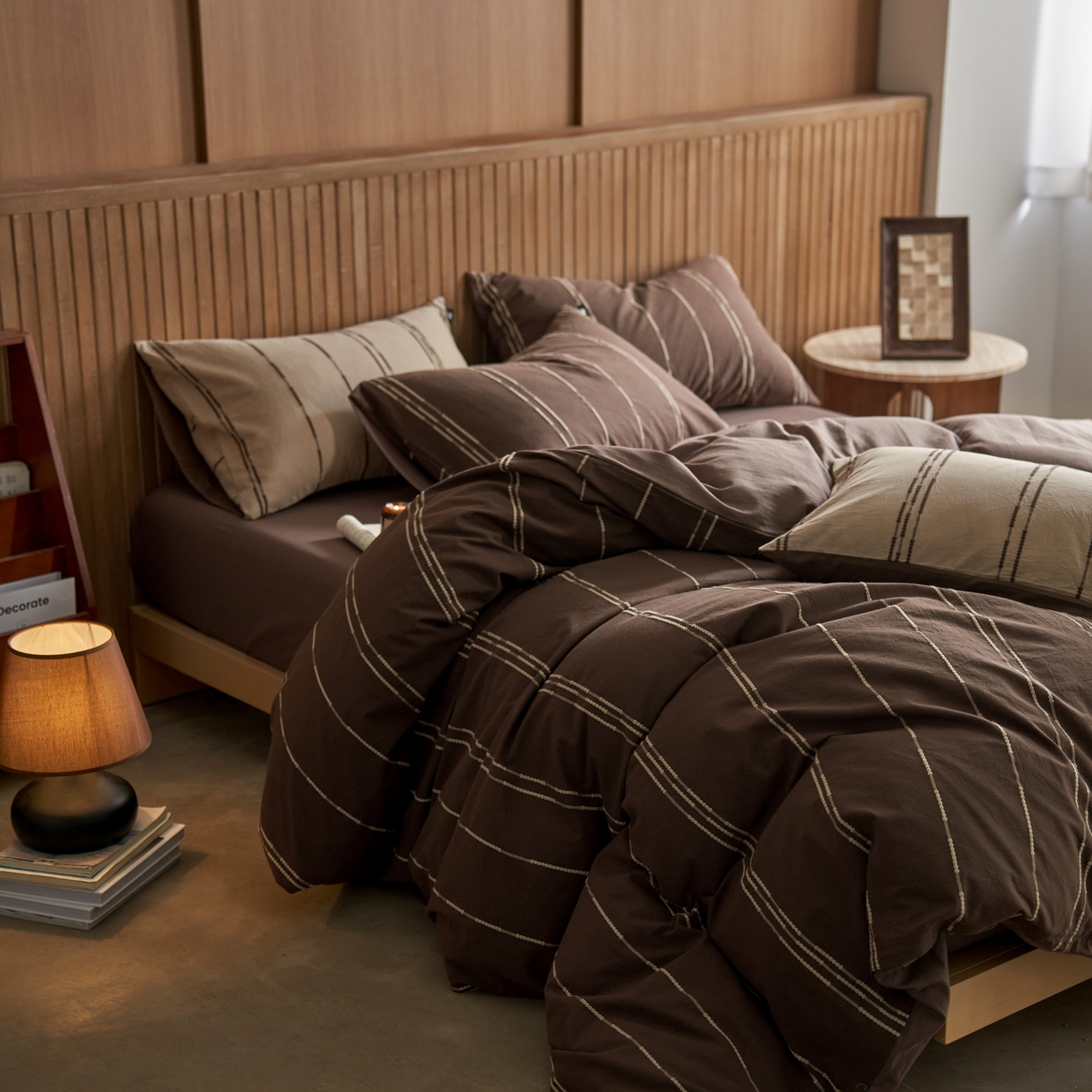 91家纺网 家纺一手货源 找家纺 （总）安莱生活 2025新款水洗色织提花四件套--巷往印记